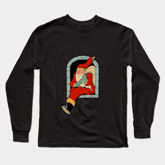 Santa running Long Sleeve T-Shirt by Zodx99